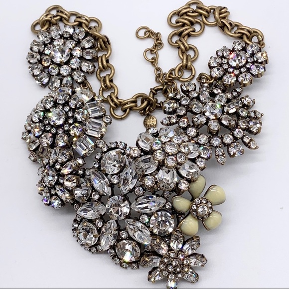 J. Crew Crystal Flower Lattice Necklace - Picture 4 of 5